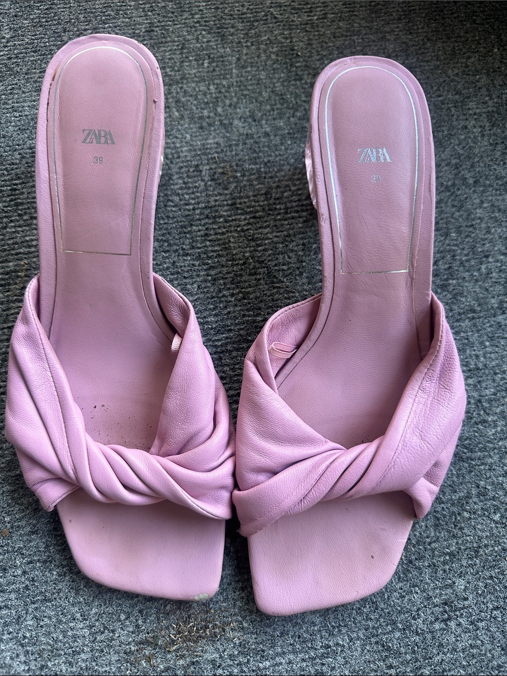 Zara Lilac Knotted Slip-On Mules